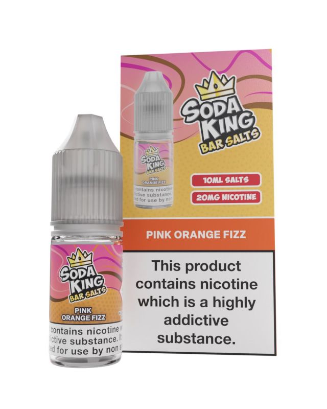 Soda King Nic Salt 10ml - Box of 10 Pink Orange Fizz