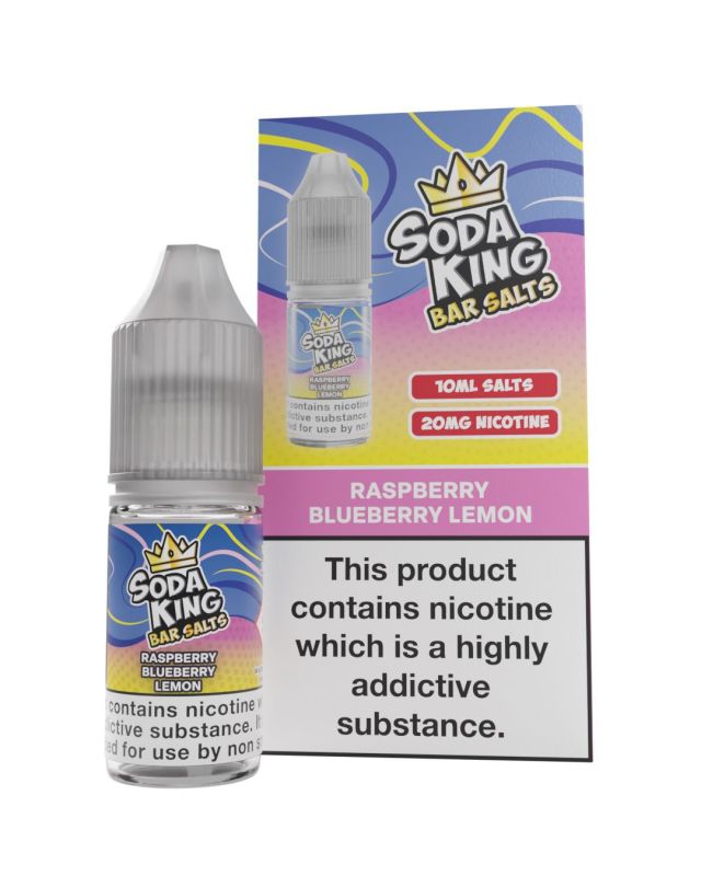 Soda King Nic Salt 10ml - Box of 10 Raspberry Blueberry Lemon