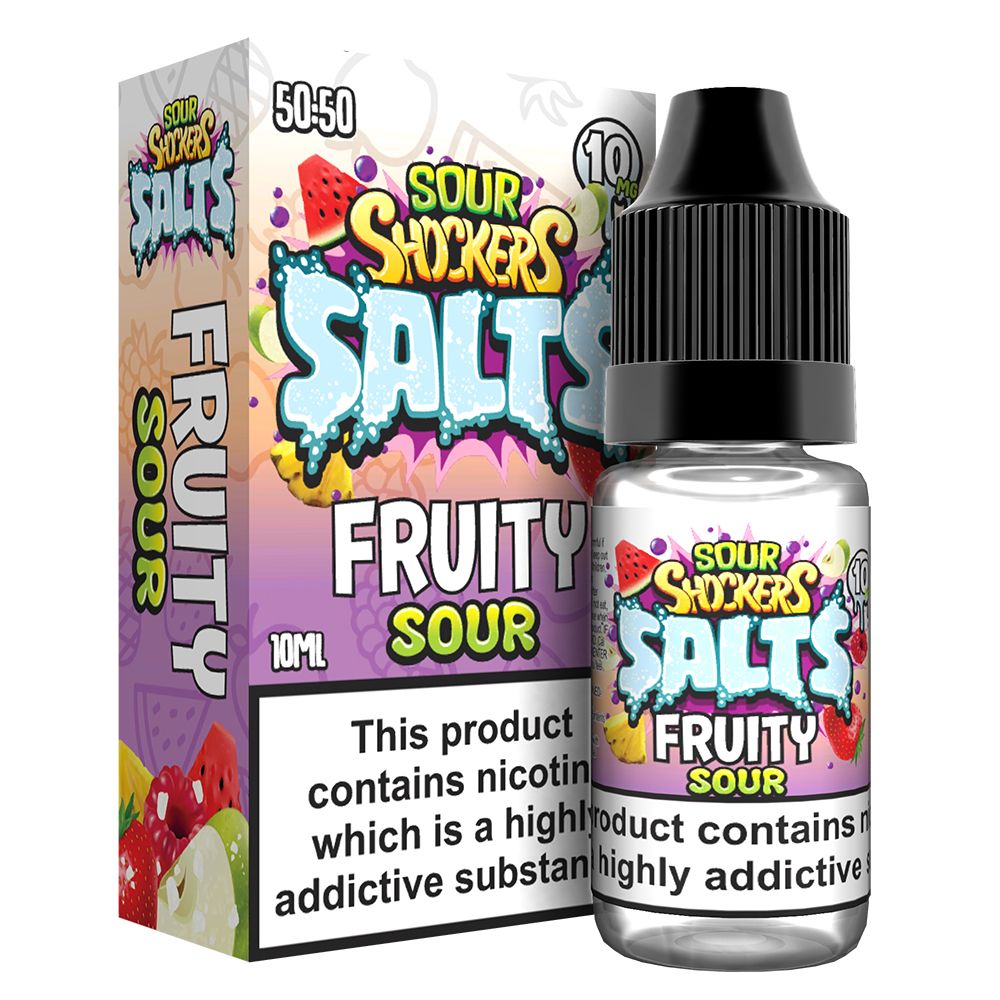 Sour shockers Nic Salt 10ml Pack of 5 Fruity Sour