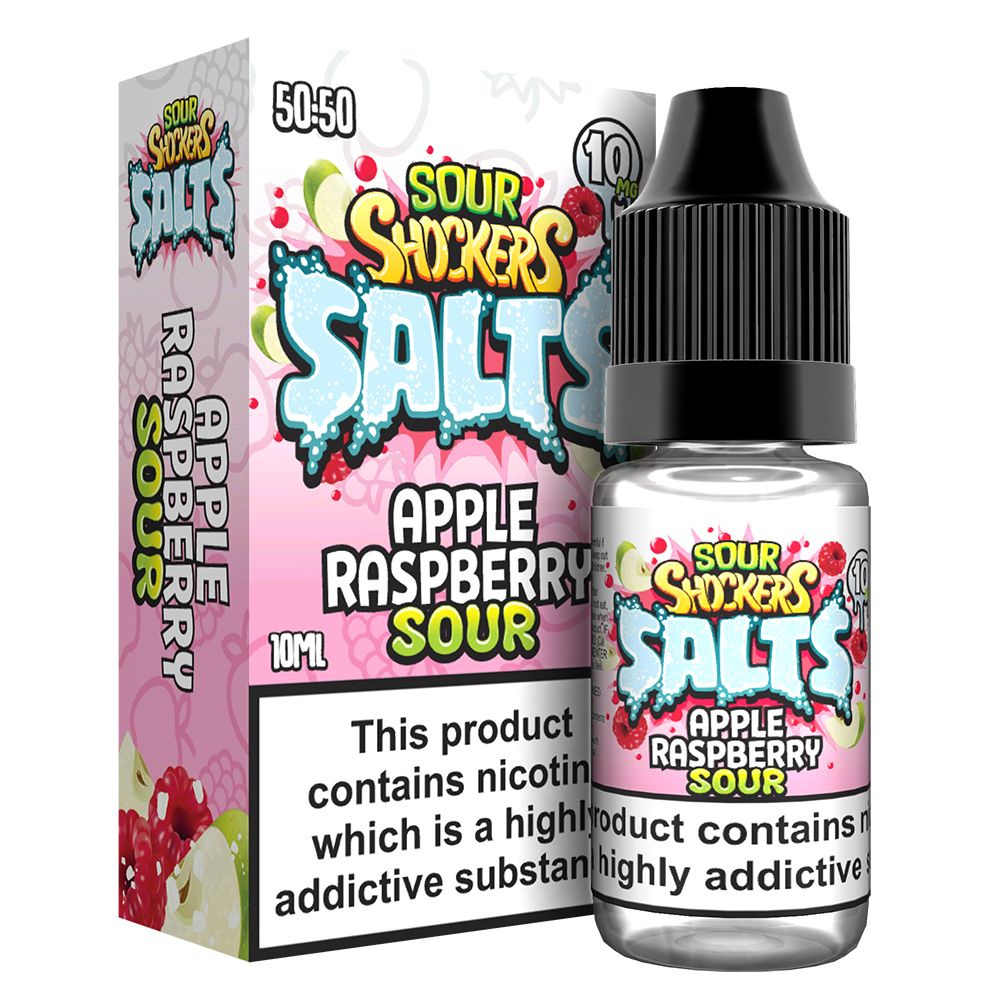 Sour shockers Nic Salt 10ml Pack of 5 Apple Raspberry Sour
