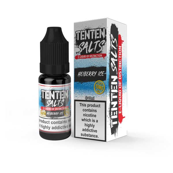 Ten Ten Nic Salts 10ml E - liquids - Box of 10 Heiberry Ice
