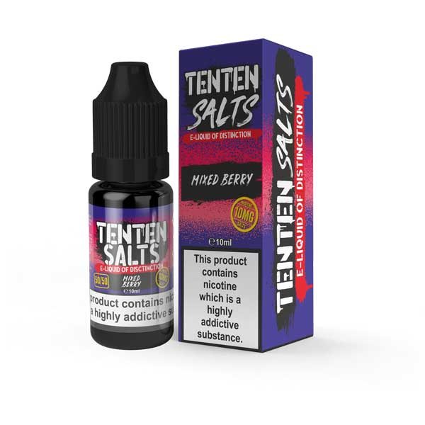Ten Ten Nic Salts 10ml E - liquids - Box of 10 Mixed Berries