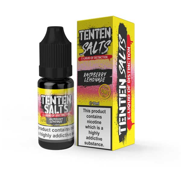 Ten Ten Nic Salts 10ml E - liquids - Box of 10 Raspberry Lemonade