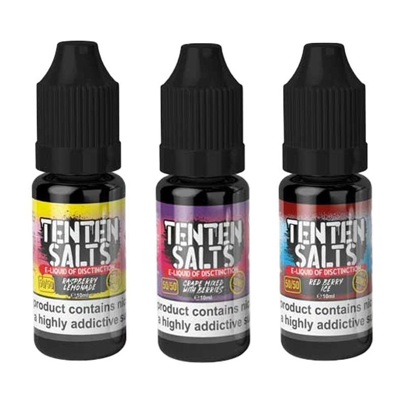 Ten Ten Nic Salts 10ml E - liquids - Box of 10 Red Berry Ice