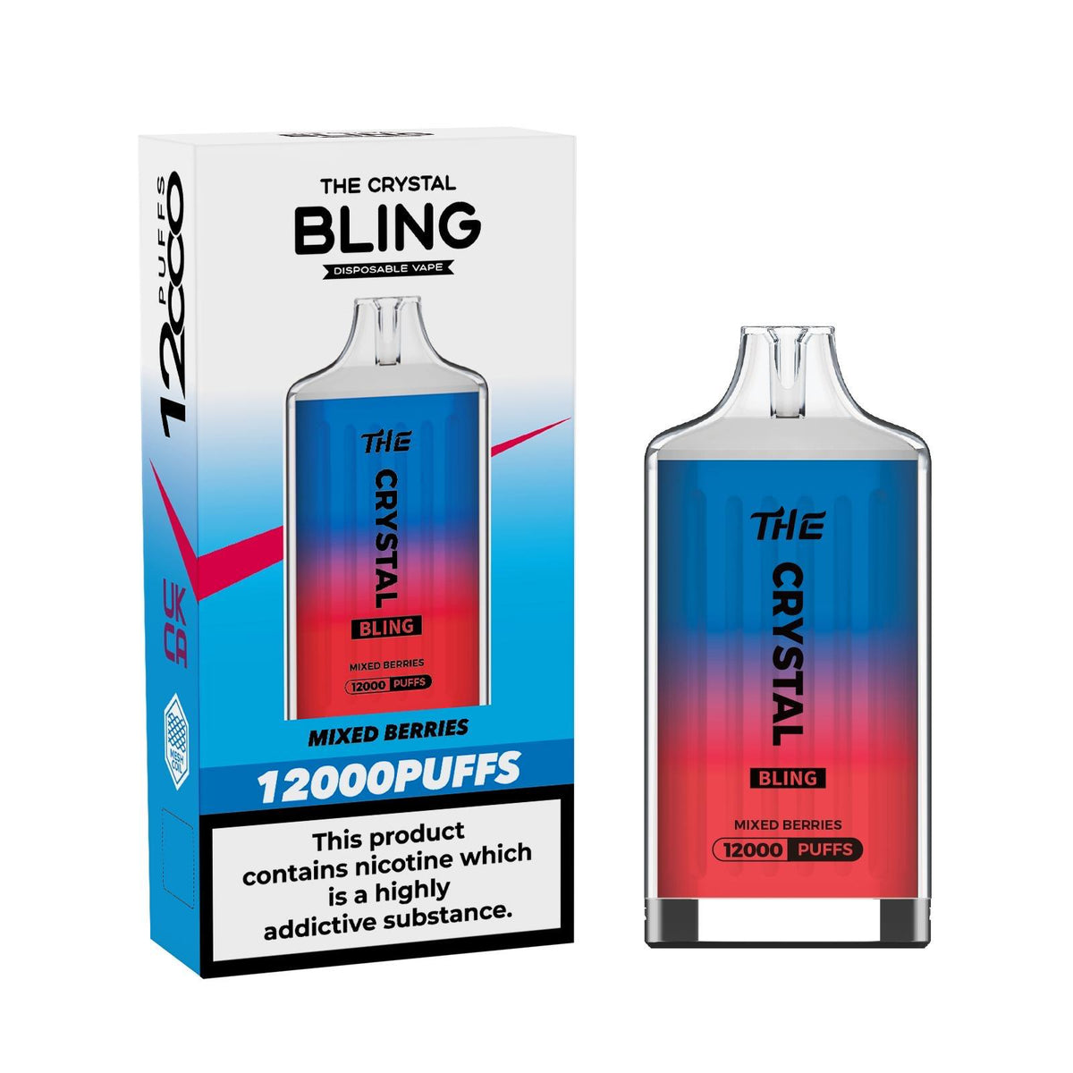 The Crystal Bling 12000 Puff Prefilled Pod Vape Pack of 5 Berry Lemonade