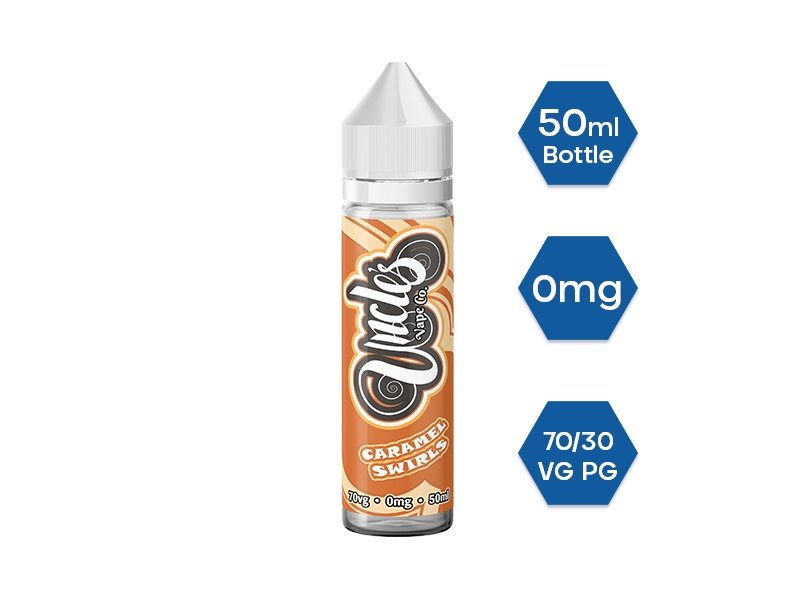 Uncle Vape Co. 50ml E - liquids Shortfill Caramel Swirls