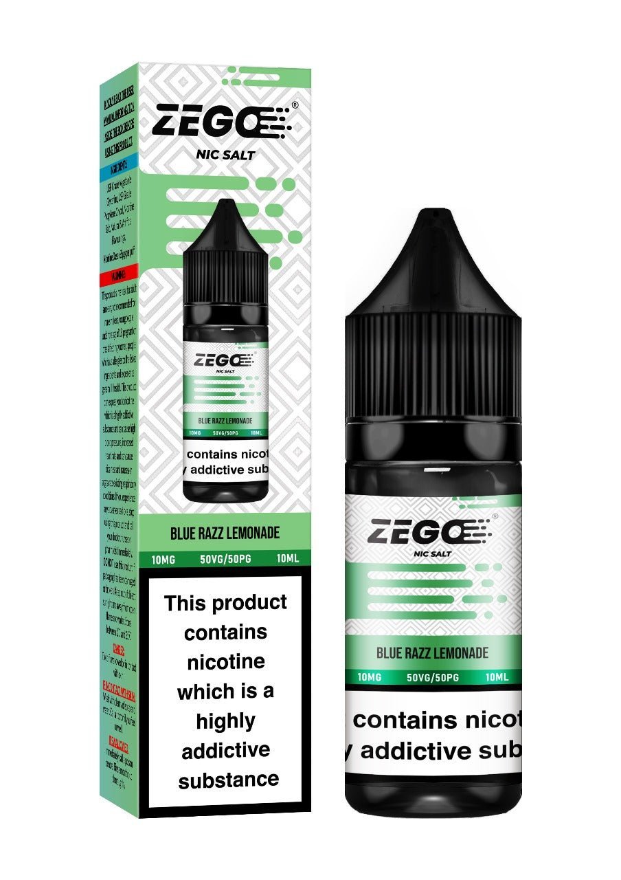 Zego Nic Salt 10ml E - Liquid - Box of 10 Blue Razz Lemonade