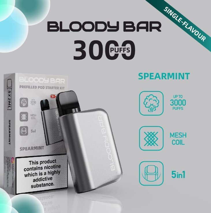5 in 1 Bloody Mary 3000 Puffs Prefilled Pod Kit (Box of 5) - Bulk Vape Wholesale
