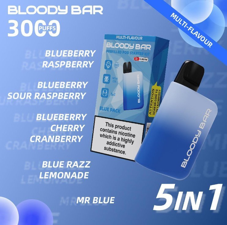 5 in 1 Bloody Mary 3000 Puffs Prefilled Pod Kit (Box of 5) - Bulk Vape Wholesale
