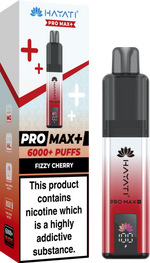 Hayati Pro Max+ 6000 Puffs Prefilled Pod Vape Kit Box of 5 Fizzy Cherry