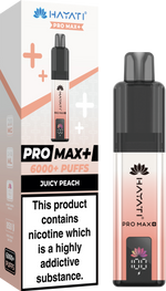 Hayati Pro Max+ 6000 Puffs Prefilled Pod Vape Kit Box of 5 Juicy Peach