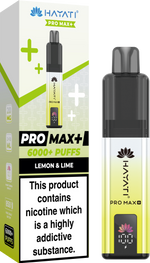 Hayati Pro Max+ 6000 Puffs Prefilled Pod Vape Kit Box of 5 Lemon & Lime