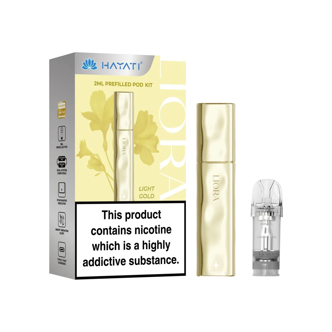 Hayati Liora Pod Kit Light Gold Rechargeable Vape Device