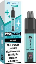 Hayati Pro Max+ 6000 Puffs Prefilled Pod Vape Kit Box of 5 Mr Blue