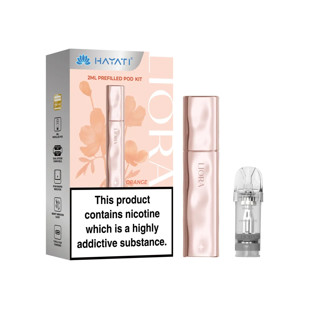 Hayati Liora Pod Kit Orange Rechargeable Vape Device