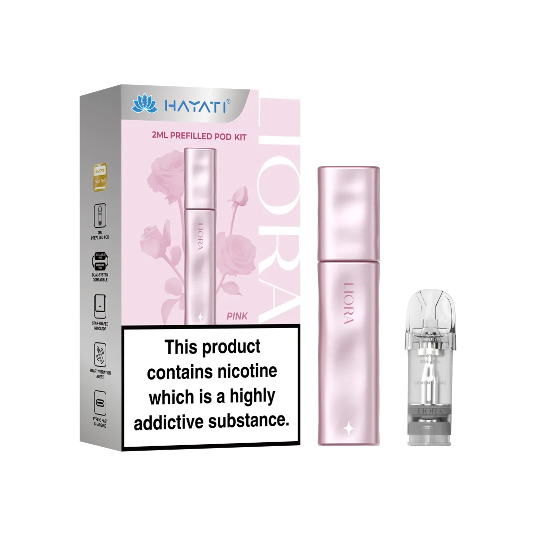 Hayati Liora Pod Kit Pink Rechargeable Vape Device