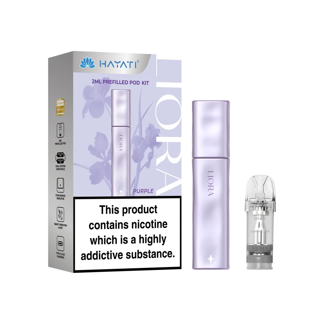 Hayati Liora Pod Kit Purple Rechargeable Vape Device