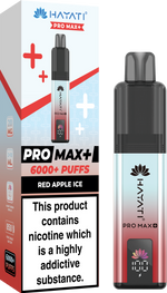 Hayati Pro Max+ 6000 Puffs Prefilled Pod Vape Kit Box of 5 Red Apple Ice