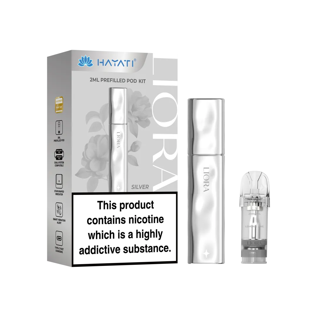 Hayati Liora Pod Kit Silver Rechargeable Vape Device