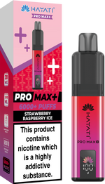 Hayati Pro Max+ 6000 Puffs Prefilled Pod Vape Kit Box of 5 Strawberry Raspberry Ice