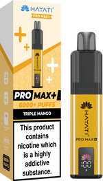 Hayati Pro Max+ 6000 Puffs Prefilled Pod Vape Kit Box of 5 Triple Mango