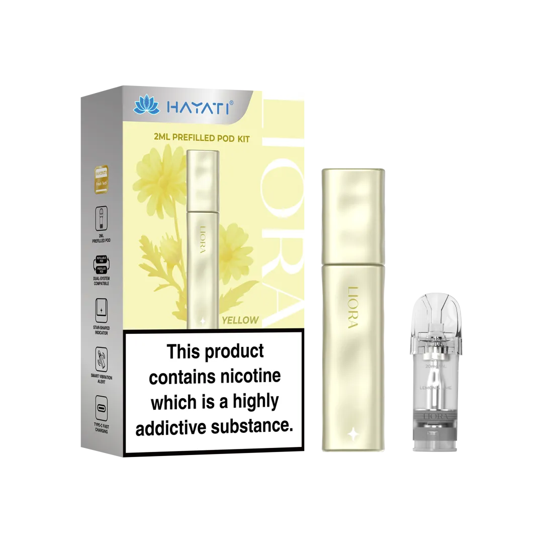 Hayati Liora Pod Kit Yellow Rechargeable Vape Device
