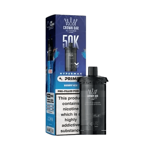Al Fakher Hypermax Prime 50K Prefilled Pod Box of 5 Berry Ice
