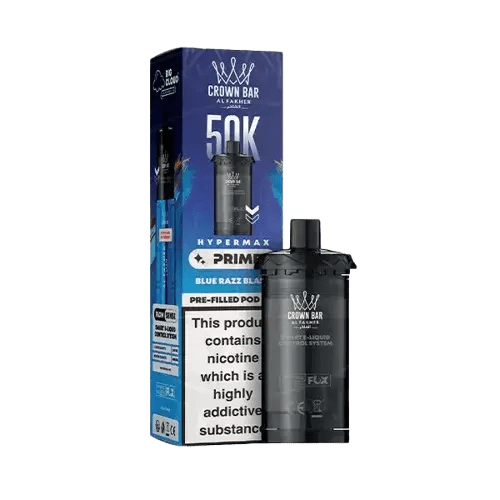 Al Fakher Hypermax Prime 50K Prefilled Pod Box of 5 Blue Razz Blast