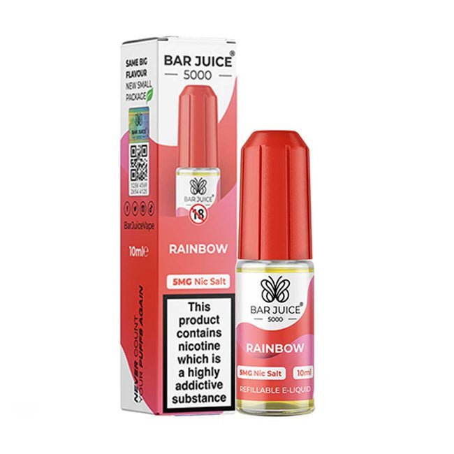 Bar Juice 5000 10ml Nic Salts E - liquids Box of 10 Rainbow *New*