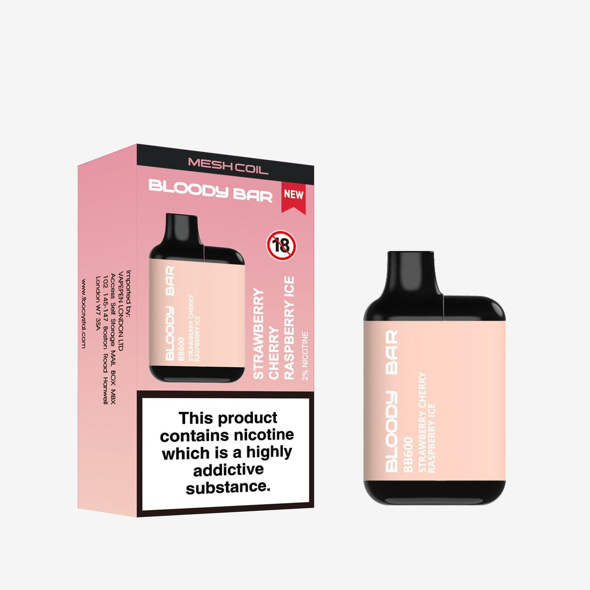Buy Bloody Bar BB600 Prefilled Pod Vape Pack of 10 - Bulk Vape Wholesale
