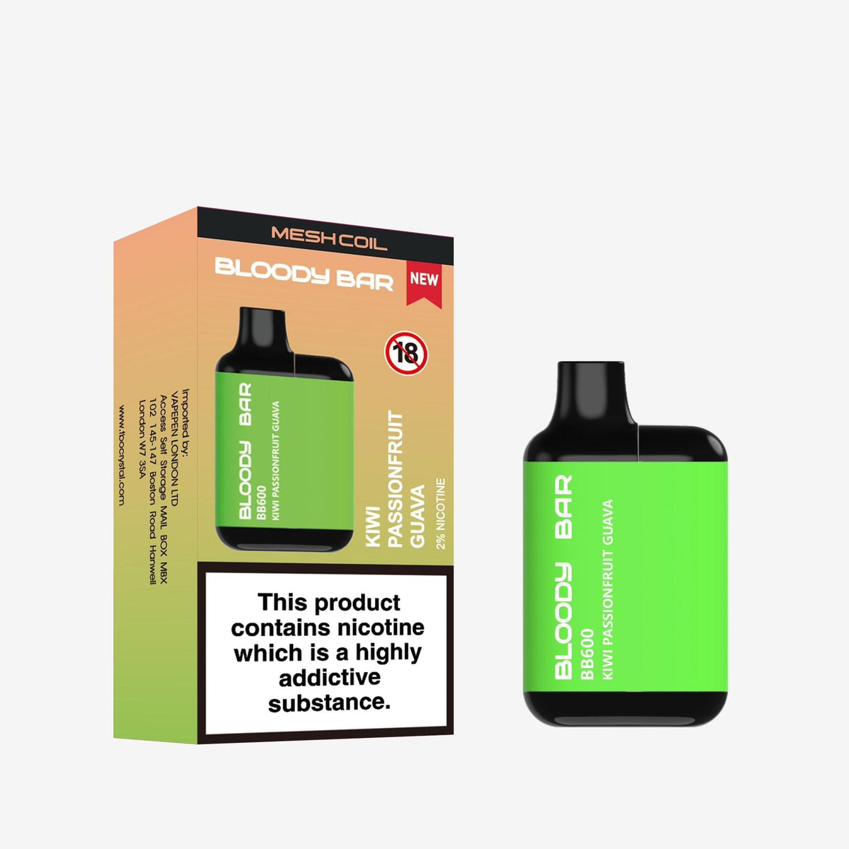 Buy Bloody Bar BB600 Prefilled Pod Vape Pack of 10 - Bulk Vape Wholesale