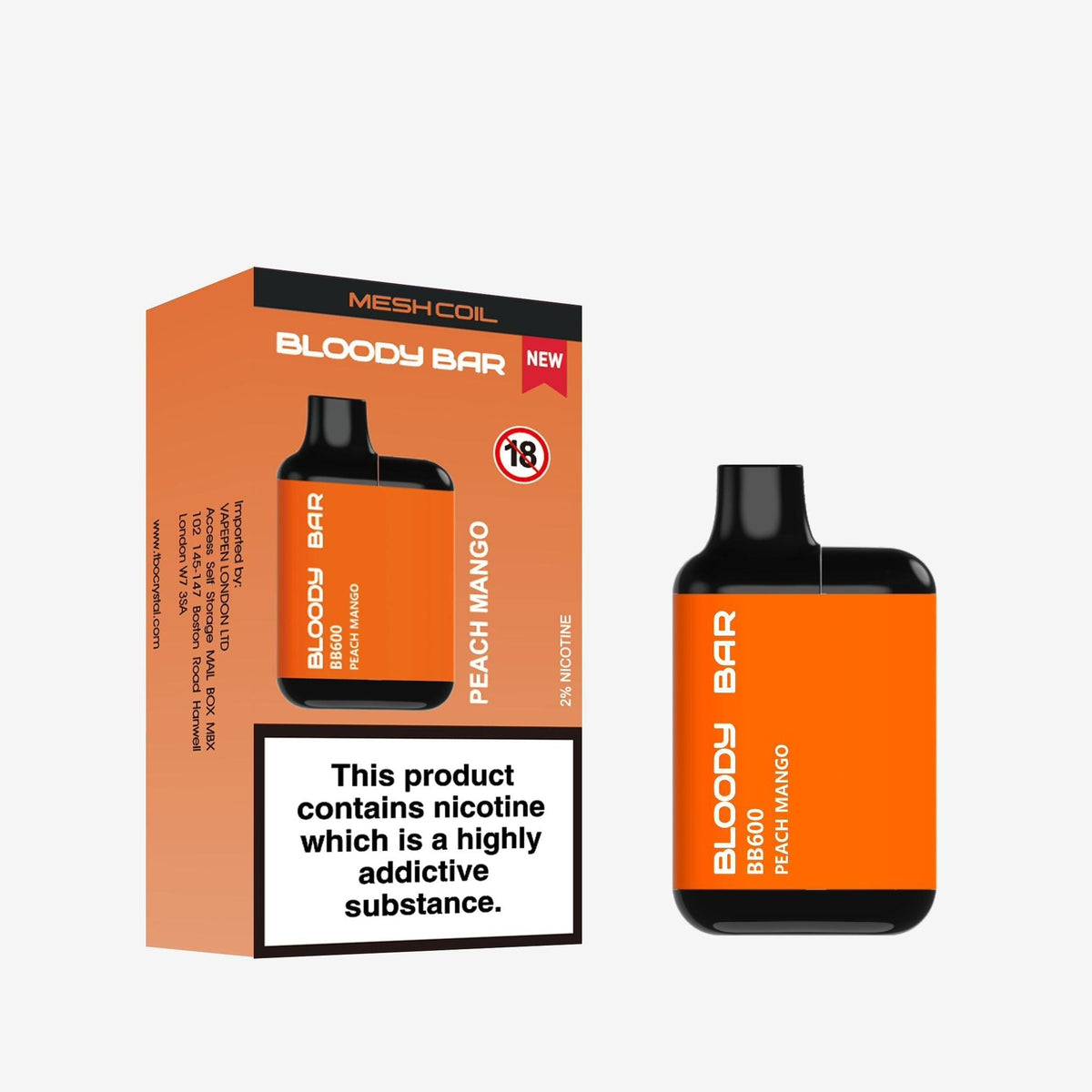 Buy Bloody Bar BB600 Prefilled Pod Vape Pack of 10 - Bulk Vape Wholesale