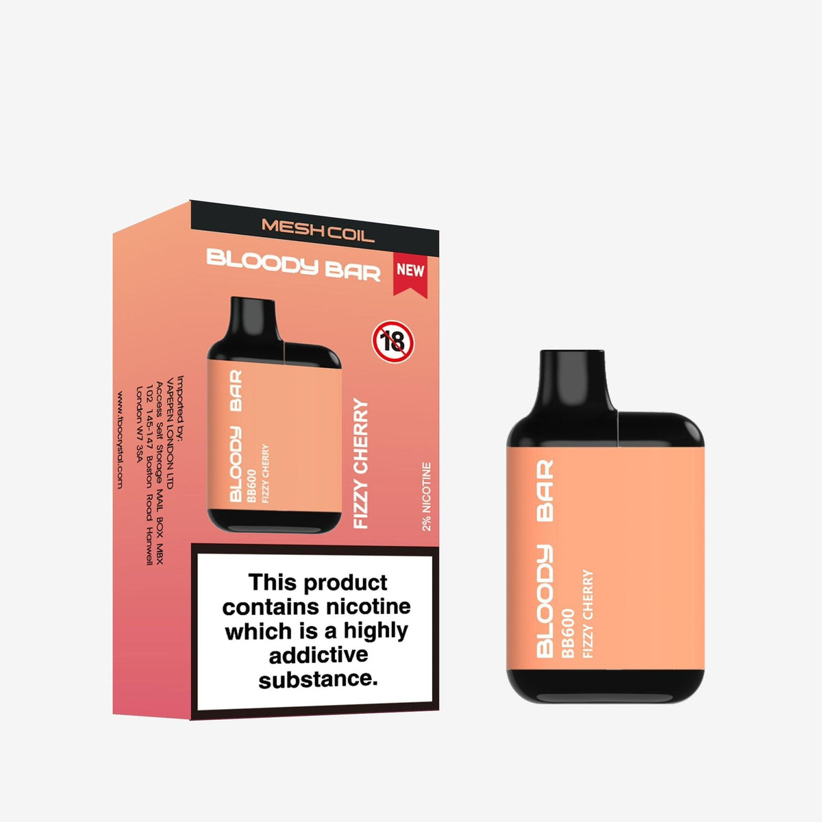 Buy Bloody Bar BB600 Prefilled Pod Vape Pack of 10 - Bulk Vape Wholesale