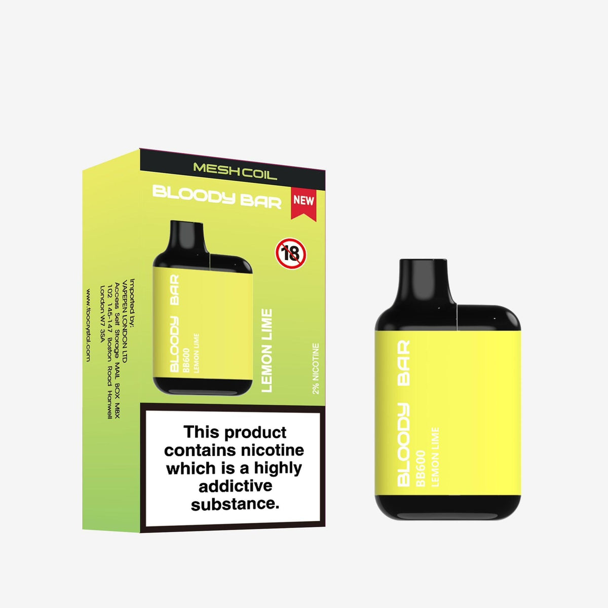 Buy Bloody Bar BB600 Prefilled Pod Vape Pack of 10 - Bulk Vape Wholesale