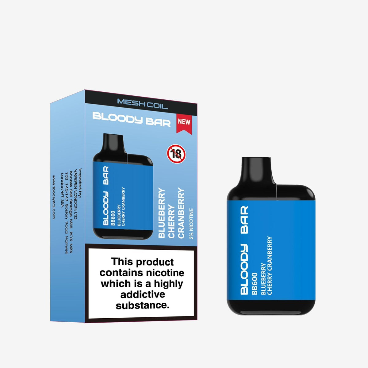 Buy Bloody Bar BB600 Prefilled Pod Vape Pack of 10 - Bulk Vape Wholesale