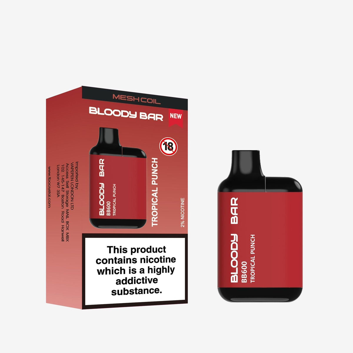 Buy Bloody Bar BB600 Prefilled Pod Vape Pack of 10 - Bulk Vape Wholesale