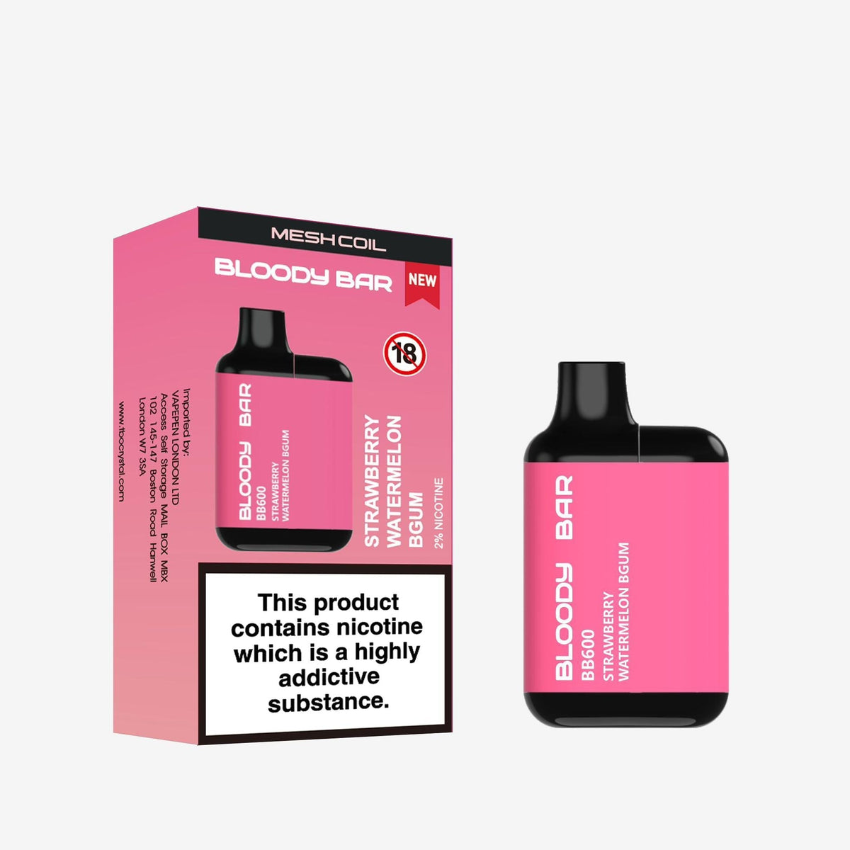 Buy Bloody Bar BB600 Prefilled Pod Vape Pack of 10 - Bulk Vape Wholesale