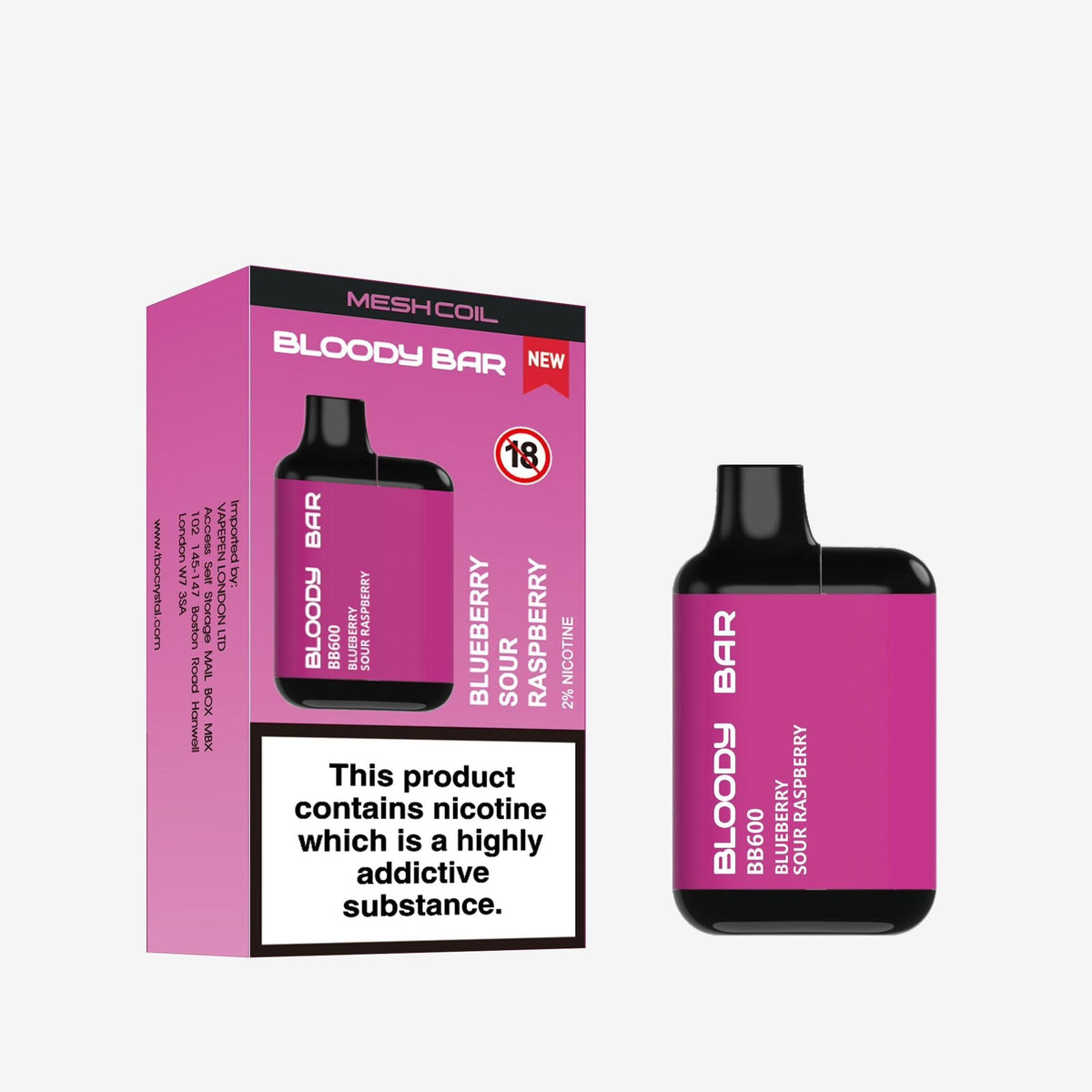 Buy Bloody Bar BB600 Prefilled Pod Vape Pack of 10 - Bulk Vape Wholesale