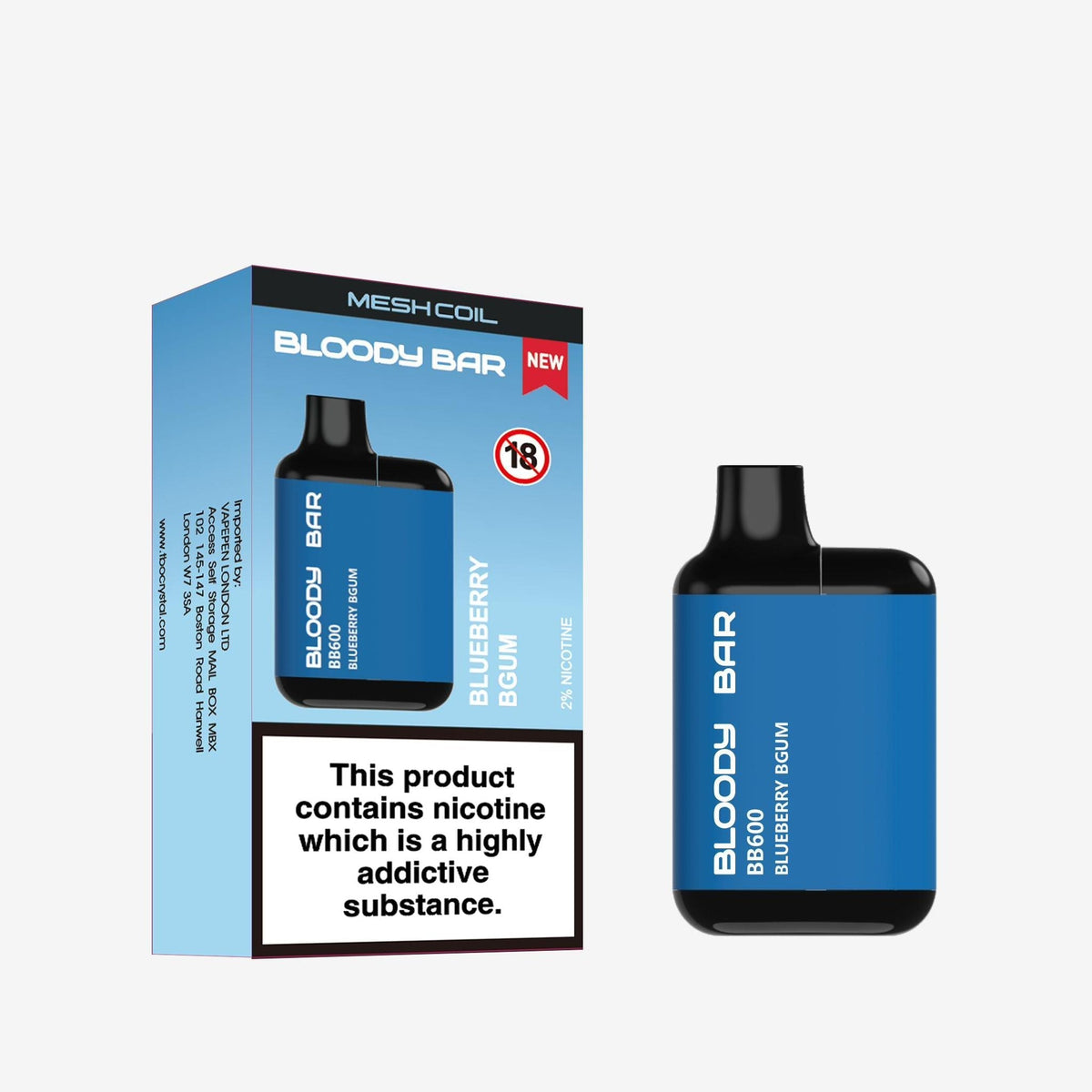 Buy Bloody Bar BB600 Prefilled Pod Vape Pack of 10 - Bulk Vape Wholesale