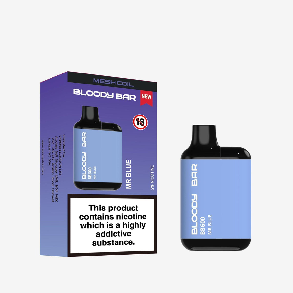Buy Bloody Bar BB600 Prefilled Pod Vape Pack of 10 - Bulk Vape Wholesale