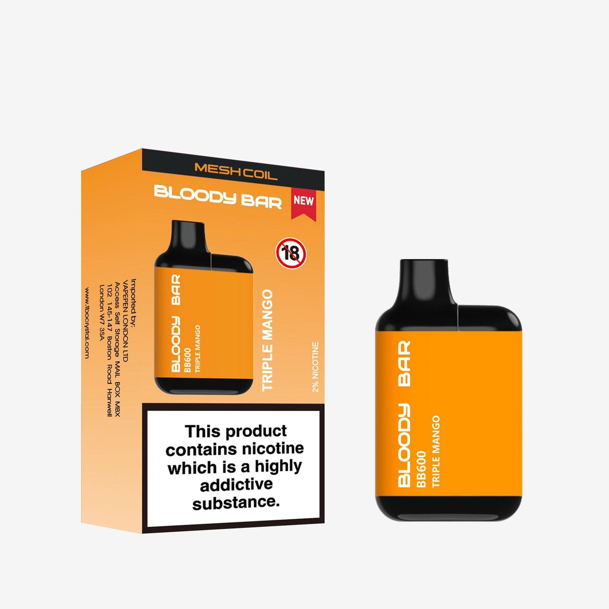 Buy Bloody Bar BB600 Prefilled Pod Vape Pack of 10 - Bulk Vape Wholesale