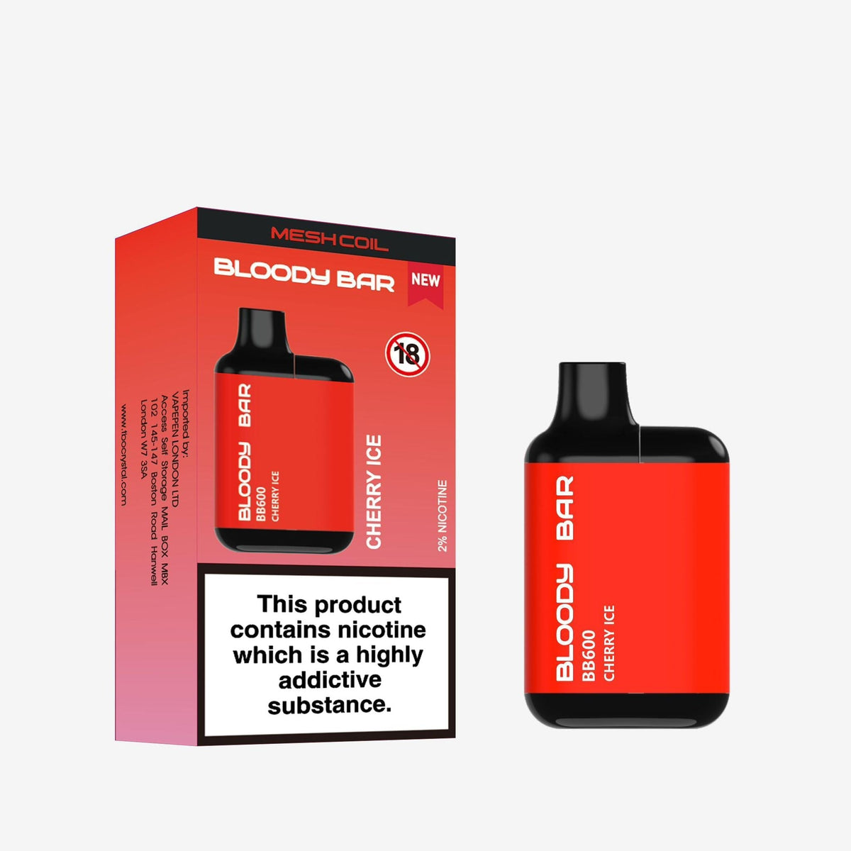 Buy Bloody Bar BB600 Prefilled Pod Vape Pack of 10 - Bulk Vape Wholesale