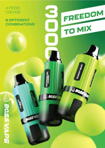 Boss Vape 3000 Prefilled Vape Box of 5 | 8 in 1 Edition Berry Edition