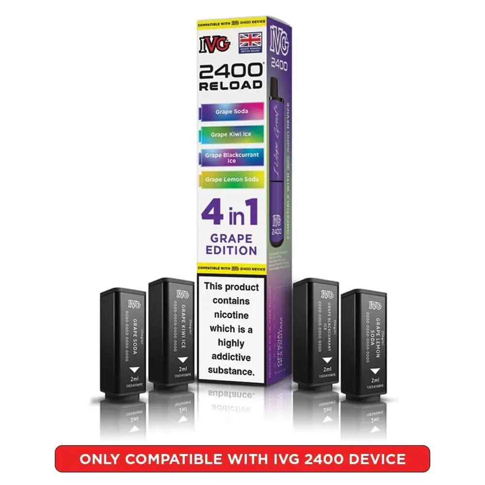 Buy IVG 2400 Reload 4 in 1 Prefilled Pods | Pack of 4 - Bulk Vape Wholesale Buy IVG 2400 Reload 4 in 1 Prefilled Pods | Pack of 4 - Bulk Vape Wholesale