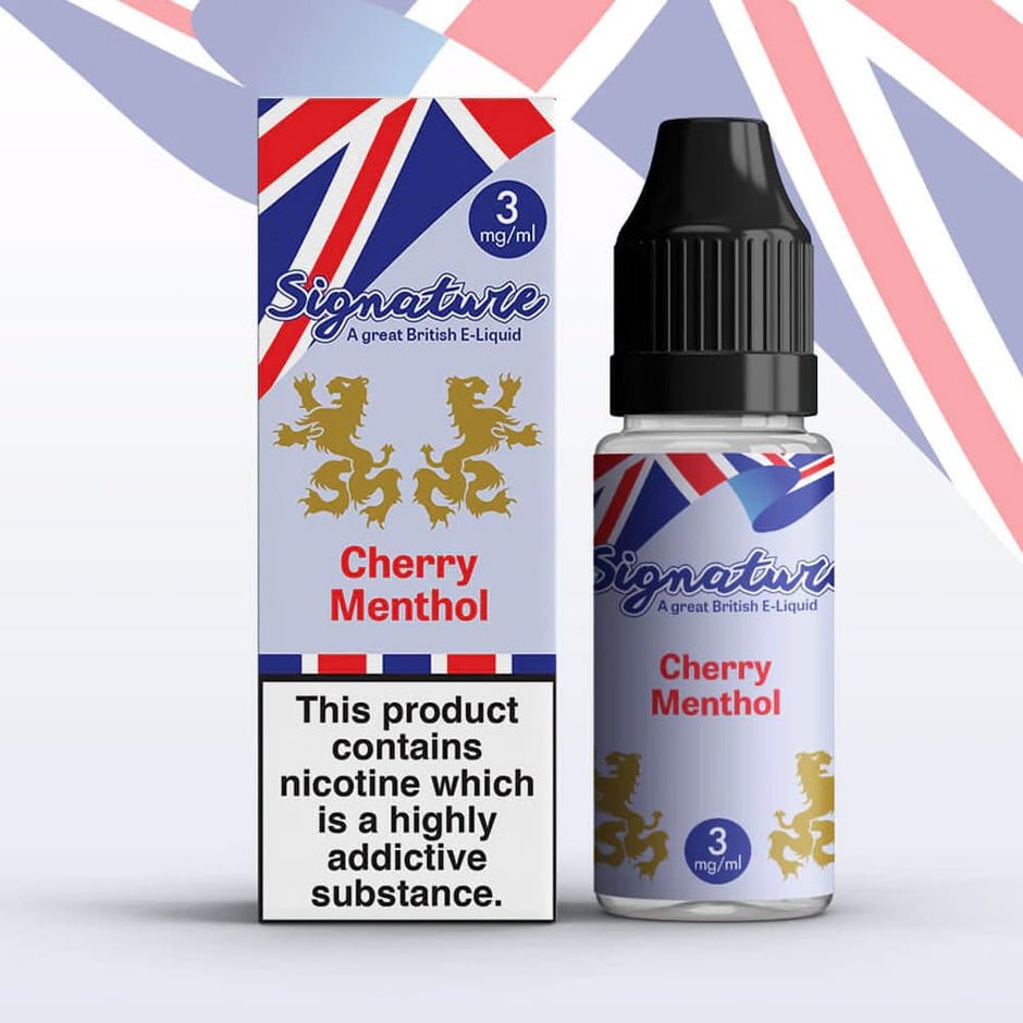 Signature Nic Salt 10ml E - Liquid Box of 10 Cherry Menthol