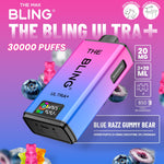 The Bling Ultra Plus 30k Prefilled Vape Pod Kit Box of 5 Blue Razz Gummy Bear