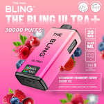 The Bling Ultra Plus 30k Prefilled Vape Pod Kit Box of 5 Strawberry Cranberry Cherry/Cherry Ice