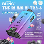 The Bling Ultra Plus 30k Prefilled Vape Pod Kit Box of 5 Blackcurrant Cotton Candy/Blue Raspberry