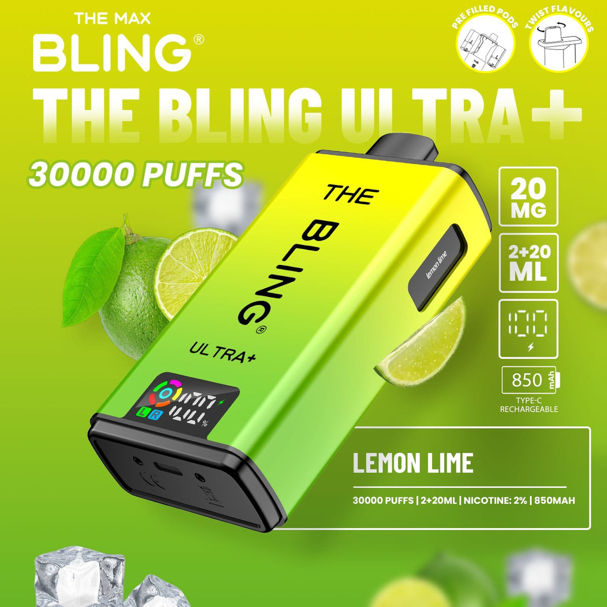 Buy The Bling Ultra Plus 30k Prefilled Vape Pod Kit Box of 5 - Bulk Vape Wholesale