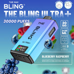 The Bling Ultra Plus 30k Prefilled Vape Pod Kit Box of 5 Blueberry Raspberry